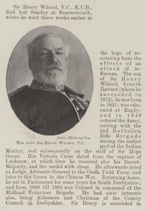 The late Sir Henry Wilmot, VC by English Photographer