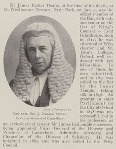 The late Sir J Parker Deane, Ex-Vicar-General of Canterbury by English Photographer
