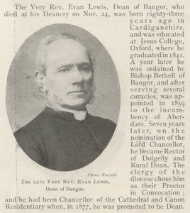 The late Very Reverend Evan Lewis, Dean of Bangor by English Photographer