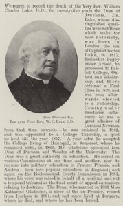 The Late Very Reverend W C Lake, DD by English Photographer