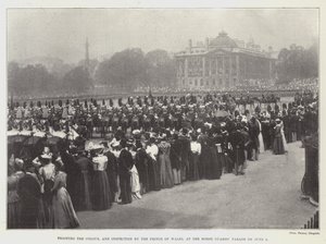 Trooping the Colour, and Inspection by the Prince of Wales, at the Horse Guards Parade on 3 June by English Photographer