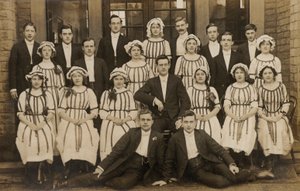Unusual group of young men and women, early 20th century by English Photographer