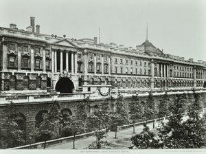 Victoria Embankment, Westminster: Somerset House, elevation to Victoria Embankment, 1896 by English Photographer