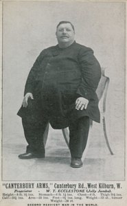 W T Ecclestone - Jolly Jumbo; the second heaviest man in the world