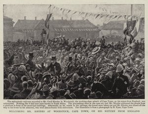 Welcoming Mr. Rhodes at Woodstock, Cape Town, on his Return from England