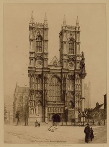 West Tower and Crimean Monument at Westminster Abbey by English Photographer