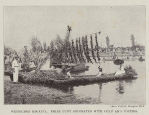 Weybridge Regatta, Prize Punt decorated with Corn and Poppies