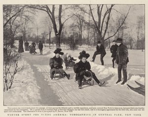 Winter Sport for Young America, Tobogganing in Central Park, New York