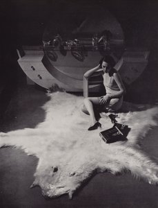 Woman Sitting on a Bearskin Rug