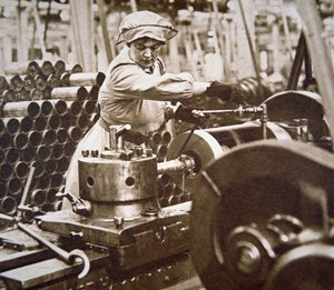Woman Worker in a Munitions Factory in Britain During WWI by English Photographer