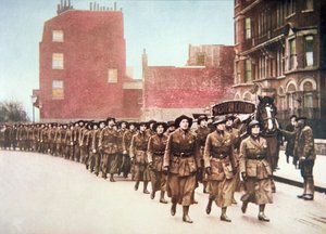 Women volunteers for a defence march through London by English Photographer