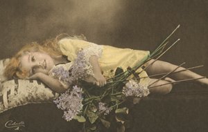 Young Girl and Flowers