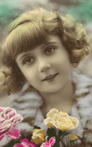 Young Girl Posing with Flowers by English Photographer