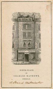 18 Strand, Westminster, London, birthplace of Charles Matthews, comedian