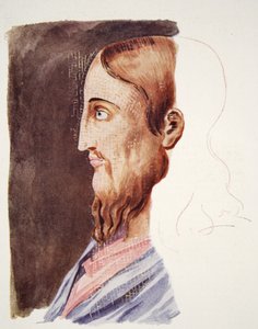 2nd Century portrait of Christ from the Roman Catacombs, drawing attributed to T. Heaphy, reproduced in The Outline of History: being a plain history of life and mankind by H.G. Wells, London by English School