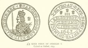 £3 Gold Piece of Charles I by English School