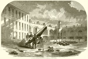 A 10-Inch Columbiad Mounted as a Mortar at Fort Sumter by English School