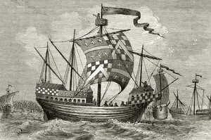 A 15th century warship, from 