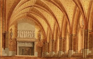 A Baronial Hall by English School