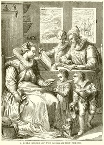 A Bible Scribe of the Reformation Period by English School