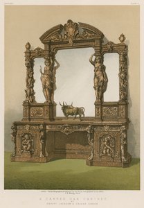A Carved Oak Cabinet by Messrs Jackson and Graham, London by English School