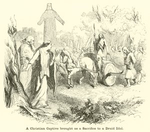 A Christian Captive Brought as a Sacrifice to a Druid Idol by English School