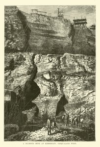 A Diamond Mine at Kimberley, Griqualand West by English School