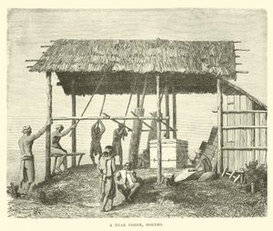 A Dyak Forge, Borneo by English School