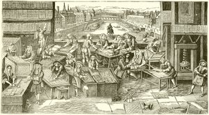 A French Playing Card Factory in the Time of Louis XIV by English School