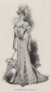 A Handsome Gown in Taffetas by English School