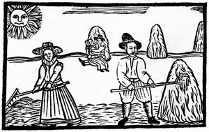 A Harvesting Scene, an illustration from 
