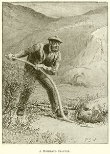 A Highland Crofter by English School