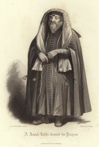 A Jewish Rabbi Dressed for Prayers by English School