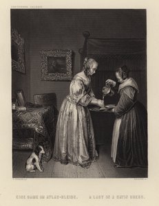 A Lady in a Satin Dress by English School
