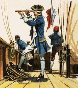 A Lieutenant with His Eye at a Spyglass Watching the Battle of the Nile