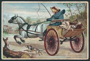 A Merry and Joyous Christmas - Victorian greetings card by English School