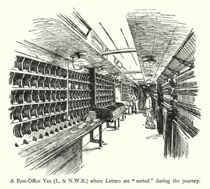A Post-Office Van, L and NWR, where Letters are sorted during the journey by English School