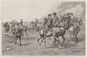 A Sketch on Newmarket Heath in July, the Prince of Wales takes a Brief Holiday by English School