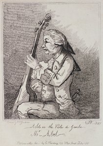 A Solo on the Viola da Gamba, Carl Friedrich Abel (1723-87) Engraved by William Nelson Gardiner (1766-1814) 1787 by English School