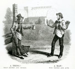 A Thing! That Drinks and Smokes; A Man! Who Thinks and Acts, 19th Century by English School