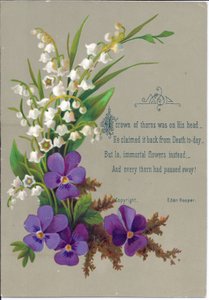 A Victorian Greeting Card of Violets and Snowdrops (c.1880)