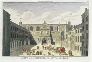 A View of the Guild Hall of the City of London, from The History of London, late 18th century by English School