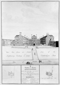 A View of the Navy Office in London by English School