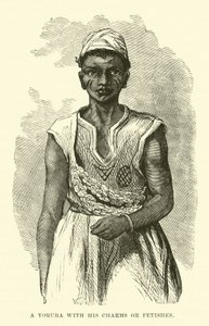 A Yoruba with His Charms or Fetishes by English School