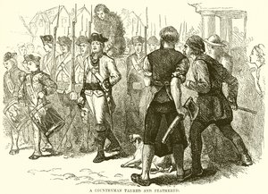 A countryman tarred and feathered by English School