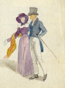 A couple strolling, c.1825 by English School