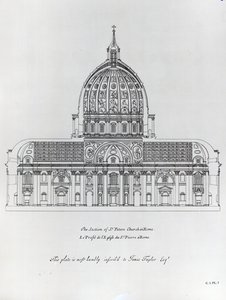 A cross-section of St. Peters, Rome by English School