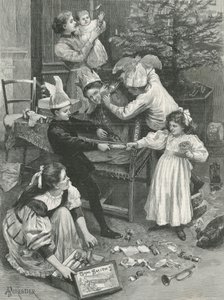 A Group of Children Playing at Christmas by English School