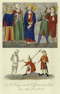 A King and the Officers of His Court, 14th Century by English School