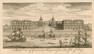 A North View of Greenwich Hospital, London, from the Isle of Dogs by English School